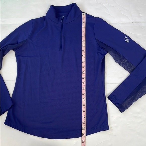 IBKÜL 1/4 Zip Pullover Athletic Quick Dry Top Mesh Sleeves UPF 50 in Blue XS - Picture 16 of 17